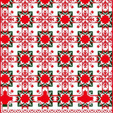 Festive Plaid Patchwork and Snowflake Motif Christmas Door Entry(Red)