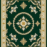 Heritage Damask Motif with Ornamental Arabesque Detailing(Green)
