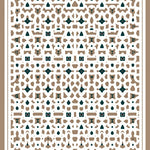 Nordic Interlocking Trellis with Minimalist Floral (Brown) - ODIKA