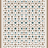 Nordic Interlocking Trellis with Minimalist Floral (Brown) - ODIKA