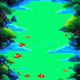 Adventurous Underwater Scene in Green(Green)