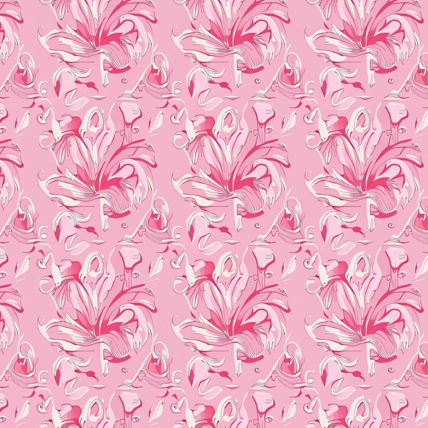Dreamy Petal Whirl with Delicate Swirling Floral Motifs (Pink) - ODIKA