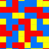 Bright Primary Color Interlocking Design(Red)