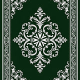 Elegant Ornate Damask Motif with Metallic Highlights (Green) - ODIKA
