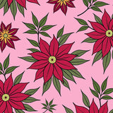 Poinsettia Bloom Motif Christmas Themed Floor Covering(Pink)
