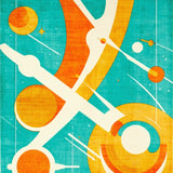 Atomic Starburst Midcentury Space Age Geometric(Turquoise)
