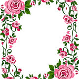 Botanical Garden Tapestry with Blooming Rose Vines(Pink)