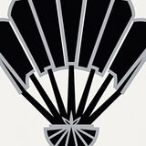 Art Fan Motif with Symmetrical and Subtle Metallic Detailing(Black)