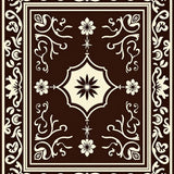 Retro Floral Lattice with Faded Motif Highlights(Brown)