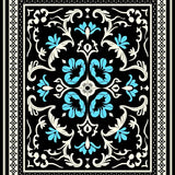 Artisan Floral Trellis Featuring Botanical Vines and Stylized Petals (Black)