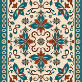 Arabesque Paisley Garden with Botanical Swirls(Teal)