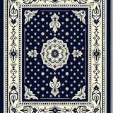 Vintage Medallion Ornamental Dense Pile Traditional Artisan Crafted (Black)