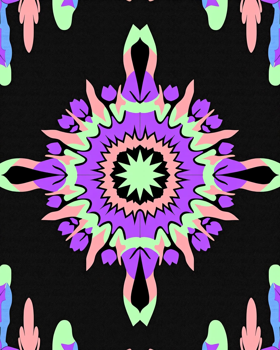 Abstract Burst with Symmetrical Radiating (Purple) - ODIKA