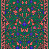 Art Nouveau Garden Trellis Design with Flourish and Stylized Foliage Motifs (Green) - ODIKA
