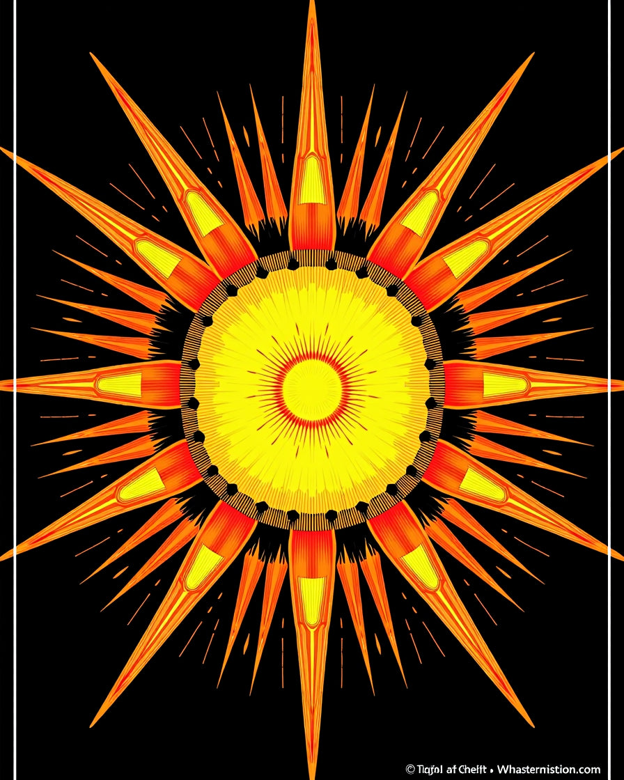 Radiant Starburst Medallion Contemporary Design (Black) - ODIKA