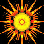 Radiant Starburst Medallion Contemporary Design (Black) - ODIKA