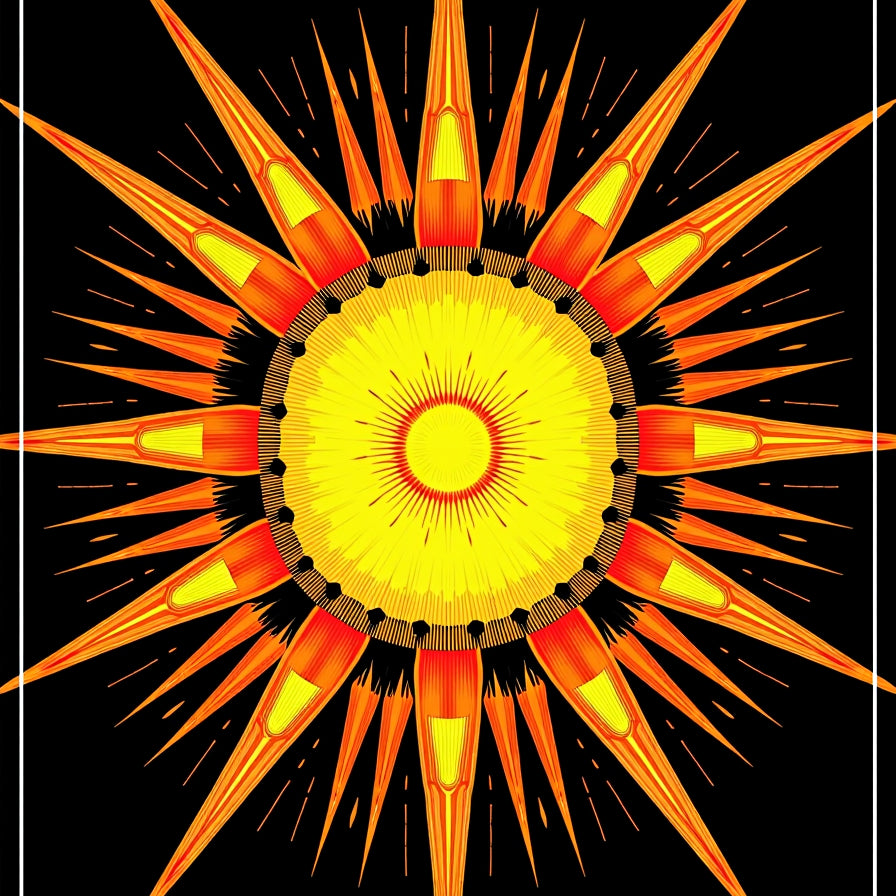 Radiant Starburst Medallion Contemporary Design (Black) - ODIKA