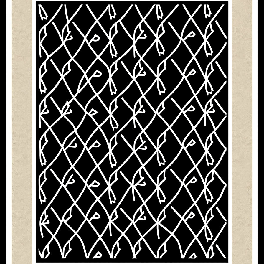 Elegant Bordered Lattice Mosaic Contemporary Aesthetic (Black) - ODIKA