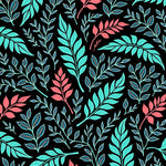 Elegant Banana Fern Cascade Handpainted Floral Botanical Symphony (Black) - ODIKA