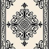 Elegant Scroll Medallion Decorative With Intricate Swirls(Black)