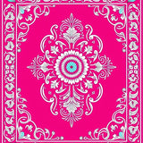 Traditional Floral Damask Symmetrical Ornate (Pink)