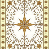 Arabesque Swirl Design with Symmetrical Flourish(Beige)