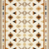Earth Tone Rug with Elegant Geometric Patterns and Boho Chic Style(Beige)