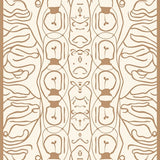 Symmetrical Interlocking Waves with Paw Print Accents (Beige)