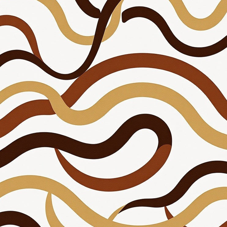 Mid Modern Abstract Wave with Retro Styling (Brown) - ODIKA