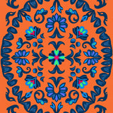 Abstract Floral Motif with Interlocking Symmetry and Textured Accents(Orange)