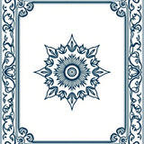 Classic Rosette Center with Scrollwork Border Detailing(Blue)