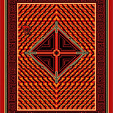 Heritage Lattice Cross Hatch Artisan Handwoven Accent(Red)