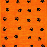 Halloween Cat Paw Print Bath Mat Adorable Area(Orange)