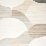 Half Circle Area Modern Minimalist Curved Line Non Skid(Beige)