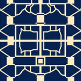 Mid Grid Motif with Checkered Dapple Accents (Blue)