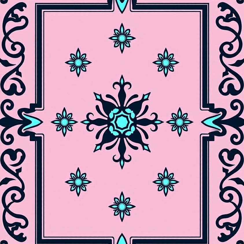 Graceful Baroque Scroll Waterfront Estate Passageway (Pink) - ODIKA