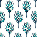 Vintage Boho Meadow Spray Featuring Interlocking Fern and Bloom (Blue) - ODIKA