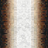 Artistic Mosaic Tile Area with Symmetric Brown Beige Gradient Blocks(Beige)