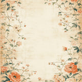Retro Nostalgic Floral Beige Area Classic Accent(Beige)