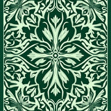 Ethereal Leaf Damask Trellis Nouveau Arrangement (Green)