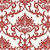 Vintage Damask Flourish with Elegant Swirling Motifs(Red)