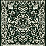 Boho Paisley with Ornamental Swirl Motifs (Green)