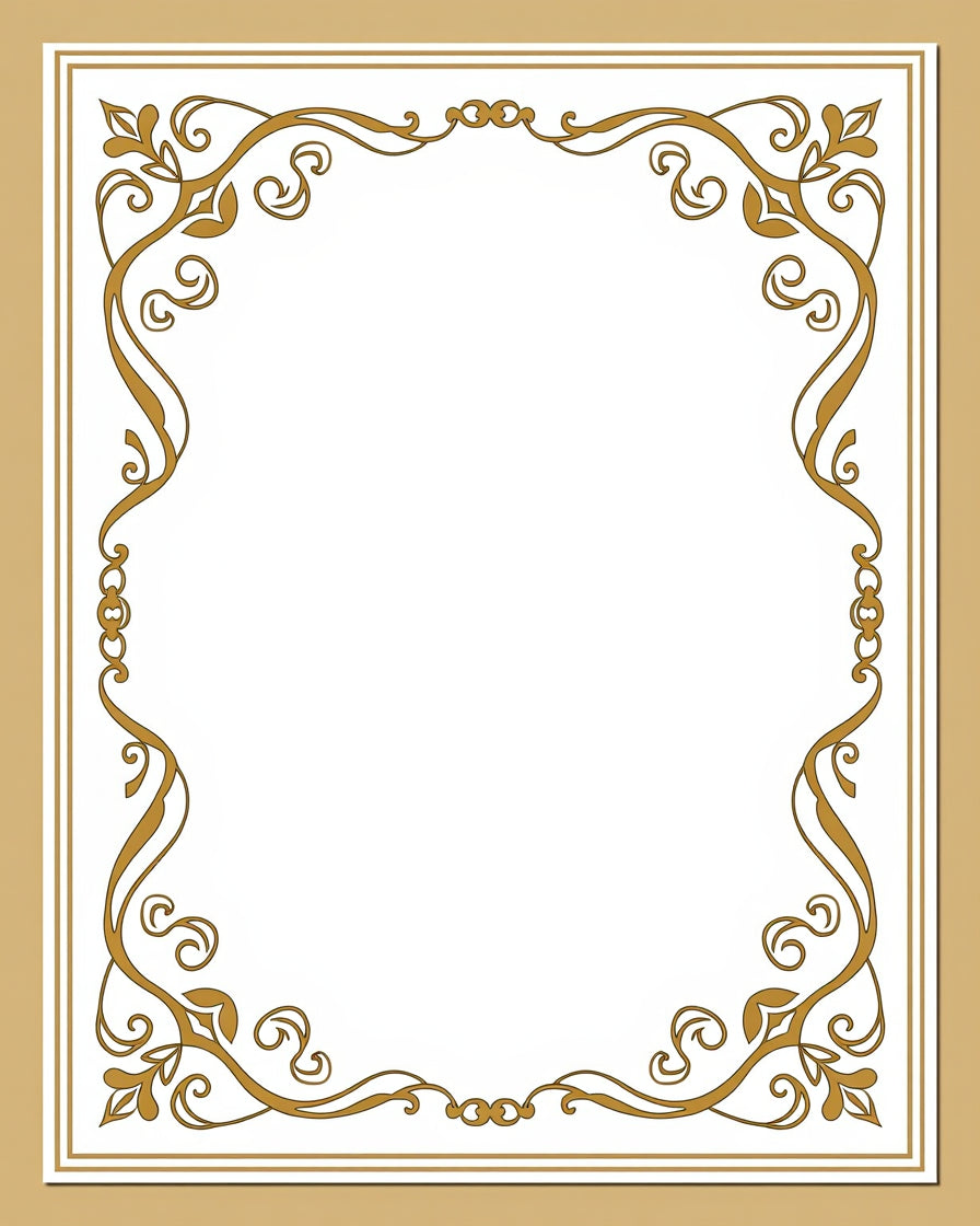 Botanical Vine Scroll with Classic Edge Trim (Gold) - ODIKA