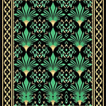 Opulent Lattice with Interlocking Fan Motifs (Black) - ODIKA