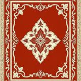 Elegant Floral Damask Traditional Artistic Decorative Flooring(Red)