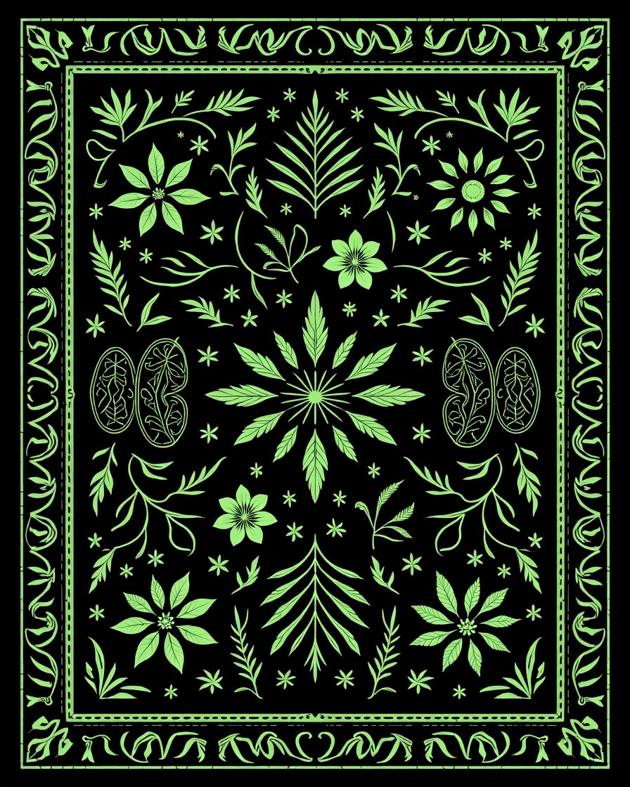 Ethereal Woodland Treasury Displaying Naturalist Detailed Sketches (Black) - ODIKA