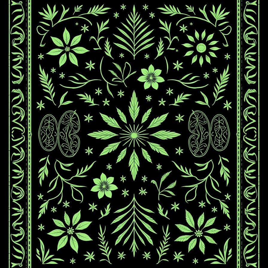 Ethereal Woodland Treasury Displaying Naturalist Detailed Sketches (Black) - ODIKA