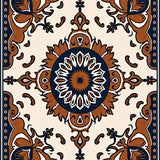 Paisley Medallion with Traditional Scrollwork Motifs(Brown)