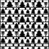 Buffalo Checkered Plaid Design with Festive Pine Motif Accents(Black)