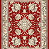 Scrollwork Medallion with Flourish Accents and Spiraled Filigree(Red)